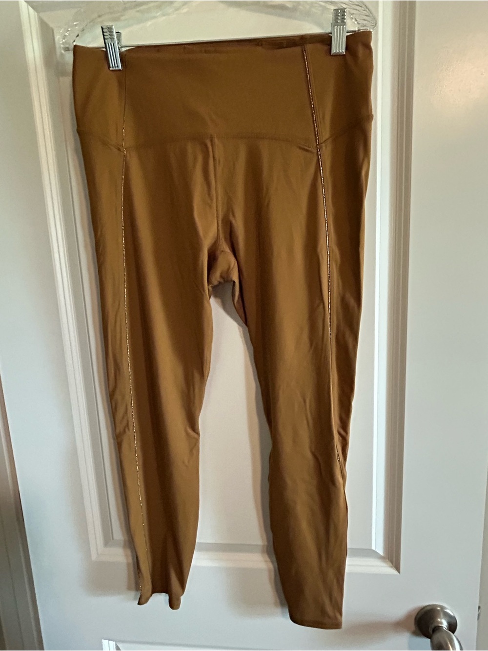 Joy Lab High-Waist Brown Leggings with Side Stitch Detail